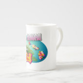 ハワイはアロハ言います! ボーンチャイナマグカップ (正面右)