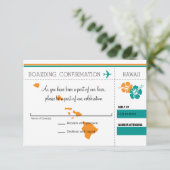 ハワイへの出発案内 出席確認カード 招待状 (スタンド正面)