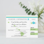 ハワイへの搭乗券の出欠確認カード 出欠カード (スタンド正面)