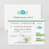 ハワイへの搭乗券の出欠確認カード 出欠カード (正面/裏面)