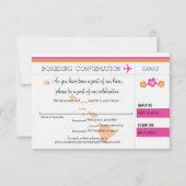 ハワイへの搭乗券の出欠確認カード 招待状 (正面)