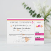 ハワイへの搭乗券の出欠確認カード 招待状 (スタンド正面)