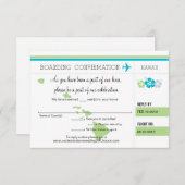 ハワイへの搭乗券の出欠確認 出欠カード (正面/裏面)