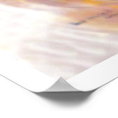 ハワイへの旅行、大きな波にサーフィン、ヴィンテージ ポスター (角)