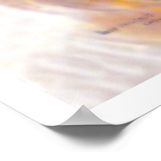 ハワイへの旅行、大きな波にサーフィン、ヴィンテージ ポスター (角)