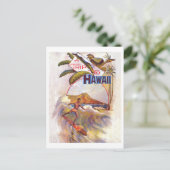 ハワイへの旅行、大きな波にサーフィン、ヴィンテージ ポストカード (スタンド正面)