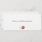 ハワイへの結婚式の搭乗券 招待状 (裏面)