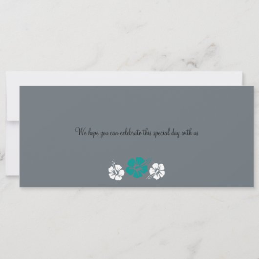 ハワイへの結婚式の搭乗券 招待状 (裏面)