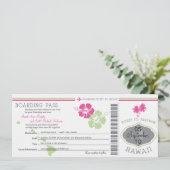 ハワイへの結婚式の搭乗券 招待状 (スタンド正面)
