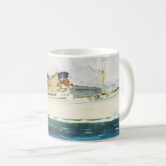 ハワイへのMatsonはさみ金 コーヒーマグカップ (正面右)