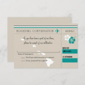 ハワイへのRSVPの搭乗券 出欠カード (正面/裏面)