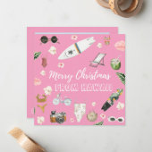 ハワイまたはトロピカルスクエアフォトクリスマスカード ノートカード (正面/裏面インサイチュ)