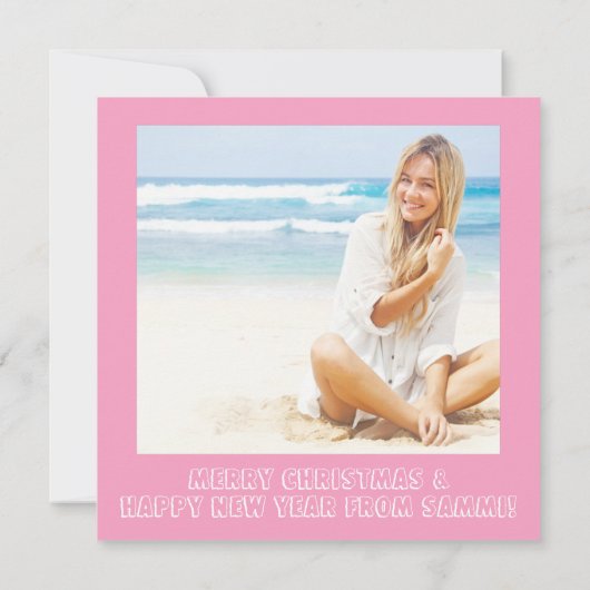 ハワイまたはトロピカルスクエアフォトクリスマスカード ノートカード (裏面)
