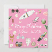 ハワイまたはトロピカルスクエアフォトクリスマスカード ノートカード (正面)