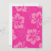 ハワイをテーマにした63歳の誕生日パーティー ピンク 招待状 (裏面)