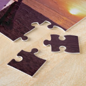 ハワイアイランドトラベルビーチサンセットパームツリーボート ジグソーパズル (側面)