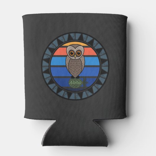ハワイアムプエオフクロウレトロサンサークル 缶クーラー (裏面)
