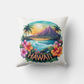ハワイアロハトロピカルビーチマウンテンズトラベル クッション (裏面)