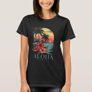 ハワイアロハハワイアンハイビスカスサーファースーベリーヴィン Tシャツ