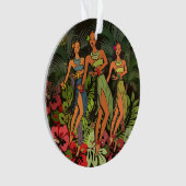 ハワイアロハパームフラアートデザイン オーナメント (正面)