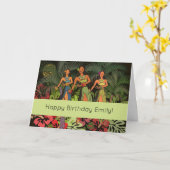 ハワイアロハパームフラアートデザイン カード (黄色い花)