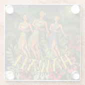 ハワイアロハパームフラアートデザイン ガラスコースター (裏面)