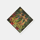 ハワイアロハパームフラアートデザイン スタンダードカクテルナプキン (角)