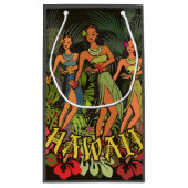 ハワイアロハパームフラアートデザイン スモールペーパーバッグ (裏面)