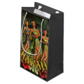 ハワイアロハパームフラアートデザイン スモールペーパーバッグ (裏面アングル)