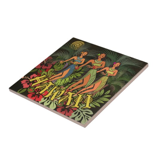 ハワイアロハパームフラアートデザイン タイル (側面)