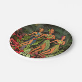 ハワイアロハパームフラアートデザイン ペーパープレート (アングル)