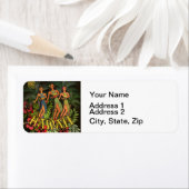 ハワイアロハパームフラアートデザイン ラベル (インサイチュ)