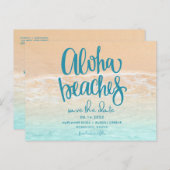 ハワイアロハビーチズウエディングセーブザデート 案内ポストカード (正面/裏面)