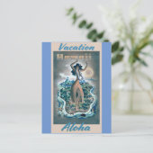 ハワイアロハフラダンサーヴィンテージトラベルポスター ポストカード (スタンド正面)