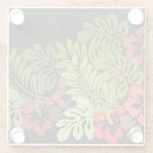 ハワイアロハフラワーアートプリント ガラスコースター (裏面)