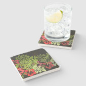 ハワイアロハフラワーアートプリント ストーンコースター (横)