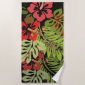 ハワイアロハフラワーアートプリント ビーチタオル (正面)