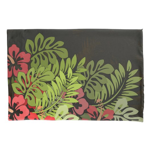 ハワイアロハフラワーアートプリント 枕カバー (正面)