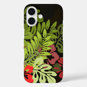 ハワイアロハフラワーアートプリント iPhone 16ケース
