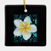 ハワイアンかわいらしフローラトロピカルカウイクリスマス セラミックオーナメント (正面)