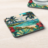 ハワイアンかわいらし島をテーマにした コースター (左側)