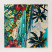 ハワイアンかわいらし島をテーマにした ジグソーパズル (横)