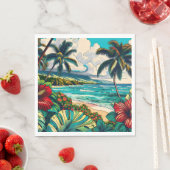 ハワイアンかわいらし島をテーマにした スタンダードランチョンナプキン (インサイチュ)