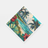 ハワイアンかわいらし島をテーマにした スタンダードランチョンナプキン (角)