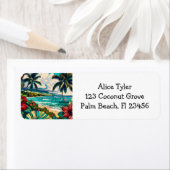 ハワイアンかわいらし島をテーマにした ラベル (インサイチュ)