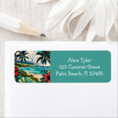 ハワイアンかわいらし島をテーマにした ラベル (インサイチュ)