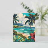 ハワイアンかわいらし島をテーマにした |保のTouch ポストカード (スタンド正面)