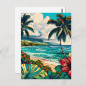 ハワイアンかわいらし島をテーマにした |保のTouch ポストカード (正面/裏面)