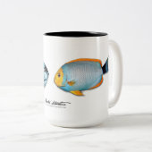 ハワイアンによって覆われるAngelfish、Genicanthusのpersonatus ツートーンマグカップ (正面右)