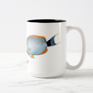 ハワイアンによって覆われるAngelfish、Genicanthusのpersonatus ツートーンマグカップ